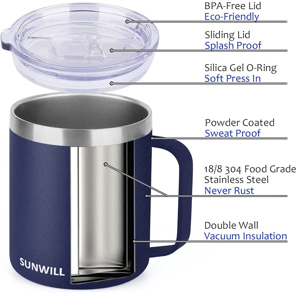 14 oz Stainless Steel Insulated Travel Mug