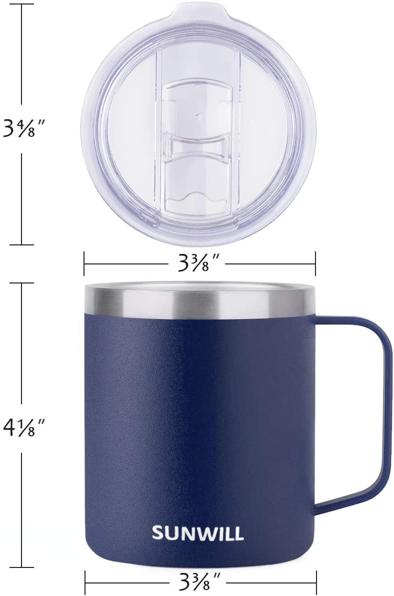 14oz Travel Coffee Mug, Stainless Steel Double Wall Vacuum