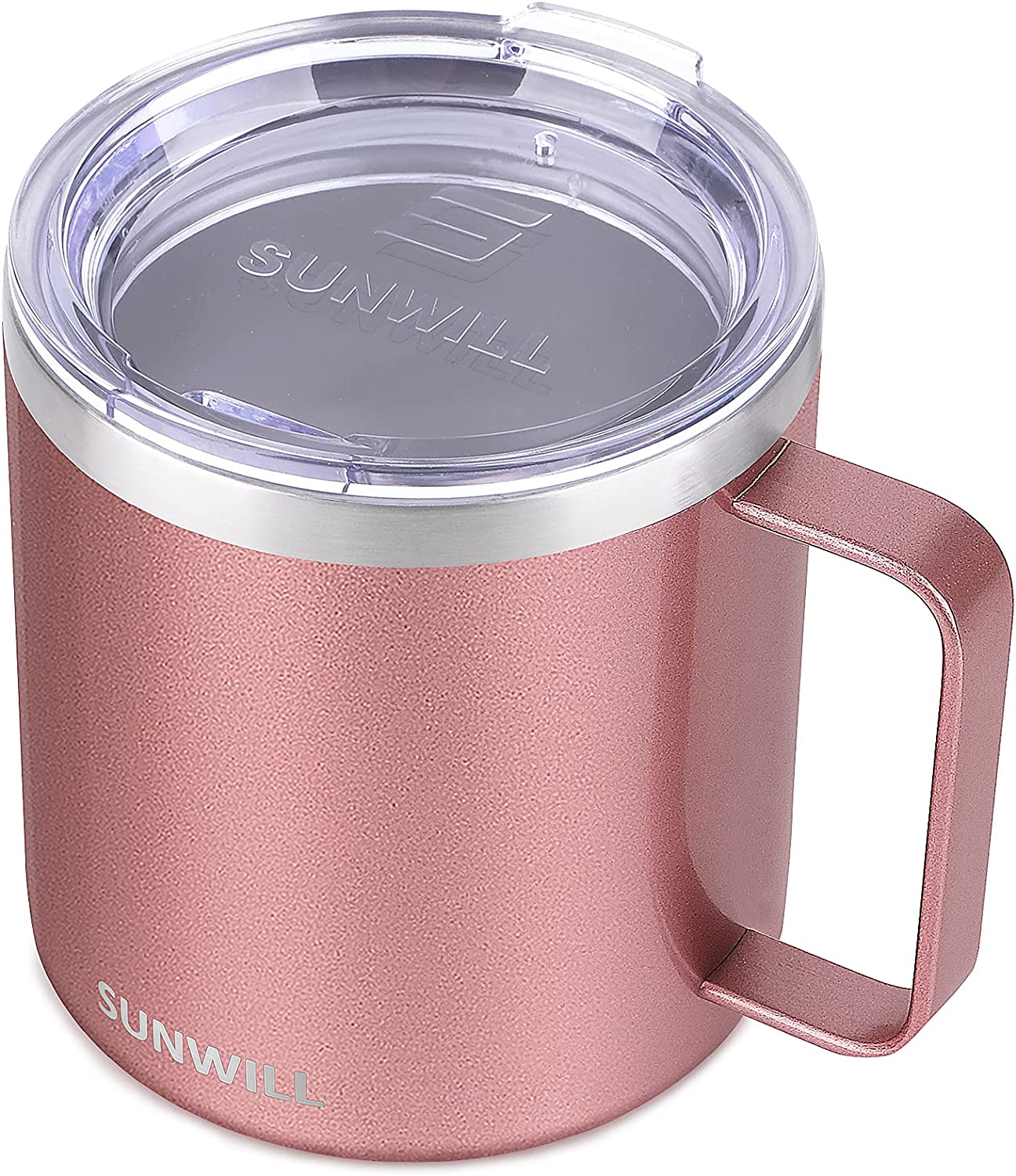 SUNWILL Coffee Travel Mug with Handle, Stainless Steel Insulated Cup  Tumbler, 22oz, Powder Coated Mint 